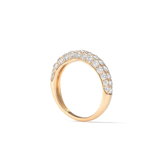 14 Karat Yellow Gold Diamond Pinky Ring