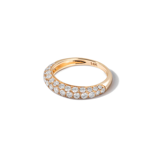 14 Karat Yellow Gold Diamond Pinky Ring