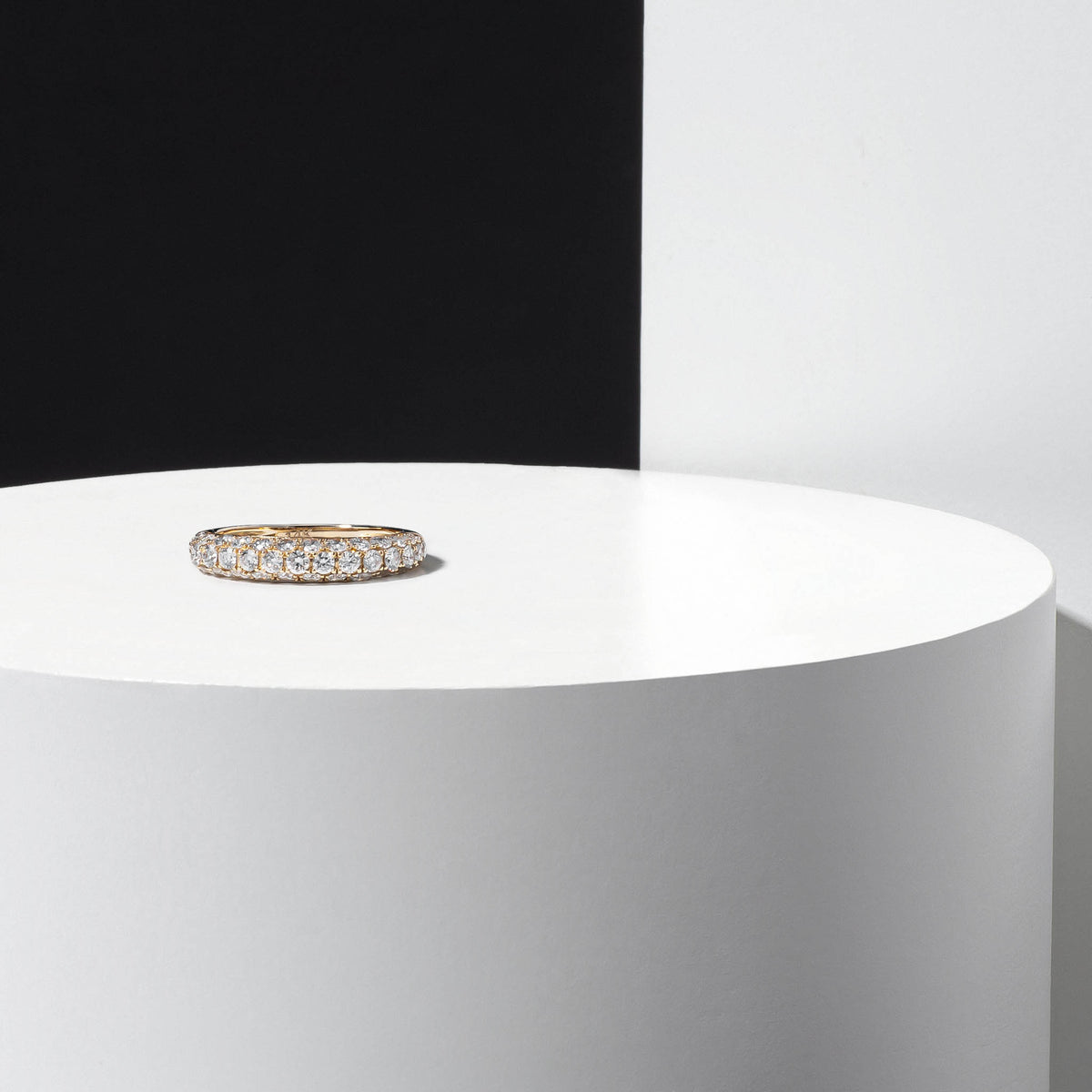 14 Karat Yellow Gold Diamond Pinky Ring
