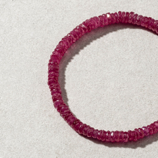 Pink Sapphire Beaded Bracelet