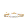 Load image into Gallery viewer, Yellow Gold Moissanite Round Brilliant Adjustable Pull Tennis Bracelet
