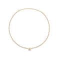 Load image into Gallery viewer, Yellow Gold Moissanite Emerald Cut Pendant with Bezel Chain
