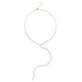 Load image into Gallery viewer, Yellow Gold Moissanite Round Brilliant Lariat Necklace 3.50cts
