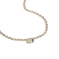 Load image into Gallery viewer, Yellow Gold Moissanite Emerald Cut Pendant with Bezel Chain
