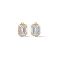 Load image into Gallery viewer, Yellow Gold Moissanite Emerald Cut Hoop Earrings 3cts
