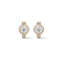 Load image into Gallery viewer, 14 Karat Yellow Gold Moissanite Huggies
