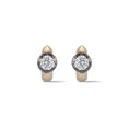 Load image into Gallery viewer, Yellow Gold Moissanite Emerald Cut Black Rhodium Accent Hoop Earrings 2cts

