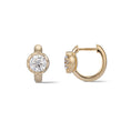 Load image into Gallery viewer, 14 Karat Yellow Gold Moissanite Huggies
