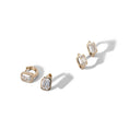 Load image into Gallery viewer, Yellow Gold Moissanite Emerald Cut Hoop Earrings 2cts
