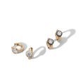 Load image into Gallery viewer, Yellow Gold Moissanite Emerald Cut Black Rhodium Accent Hoop Earrings 2cts
