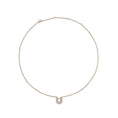 Load image into Gallery viewer, 14K Moissanite Horseshoe Pendant Necklace

