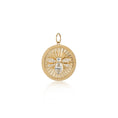 Load image into Gallery viewer, 14 Karat Moissanite Bee Disk Charm
