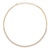 14 Karat Yellow Gold Adjustable Moonstone Heart Tennis Necklace 8.50cts 16.00"