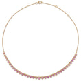 Load image into Gallery viewer, 14 Karat Yellow Gold Adjustable Pink Sapphire Heart Tennis Necklace 8.00cts 16.00"
