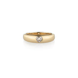 14 Karat Gold Heart Shape Diamond Dome Ring