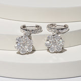 18 Karat Diamond Flower Drop Earrings