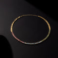 Load image into Gallery viewer, 14 Karat Yellow Gold Adjustable Sapphire Rainbow Tennis Necklace 20.00cts 16.00"
