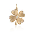 Load image into Gallery viewer, Yellow Gold and Diamond Four Leaf Clover Pendant
