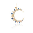 Load image into Gallery viewer, Yellow Gold Diamond and Sapphire Medium Moon
