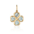 Load image into Gallery viewer, Yellow Gold and Aquamarine Clover Charm
