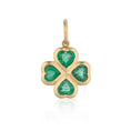 Load image into Gallery viewer, Yellow Gold and Emerald Clover Charm
