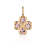 Yellow Gold and Pink Sapphire Clover Charm