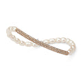 Load image into Gallery viewer, 4mm Freshwater Pearl and 14 Karat Diamond Bar Beaded Bracelet
