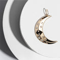 Load image into Gallery viewer, Gold and Diamond Geometric Moon Charm
