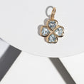 Load image into Gallery viewer, Yellow Gold and Aquamarine Clover Charm
