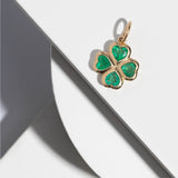 Yellow Gold and Emerald Clover Charm