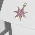 Load image into Gallery viewer, Yellow Gold Pink Sapphire Star Charm
