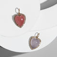 Load image into Gallery viewer, Yellow Gold Diamond and Sheer Amethyst Chubby Heart Charm

