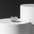 Load image into Gallery viewer, 18 Karat White Gold Criss Cross Baguette Cocktail Ring
