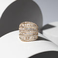 Load image into Gallery viewer, 18 Karat Yellow Gold Nine Layer Baguette Barrel Ring
