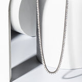 14 Karat White Gold Adjustable Diamond Tennis Necklace 5.75cts 16.00"
