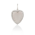 Load image into Gallery viewer, White Gold Diamond and Grey Moonstone Chubby Heart Charm
