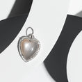 Load image into Gallery viewer, White Gold Diamond and Grey Moonstone Chubby Heart Charm

