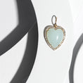 Load image into Gallery viewer, Yellow Gold Diamond and Green Chalcedony Chubby Heart Charm
