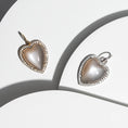 Load image into Gallery viewer, Yellow Gold Diamond and Grey Moonstone Chubby Heart Charm
