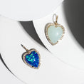 Load image into Gallery viewer, Yellow Gold Diamond and Blue Fire Opal Chubby Heart Charm
