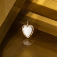 Load image into Gallery viewer, Yellow Gold Diamond and White Agate Chubby Heart Charm
