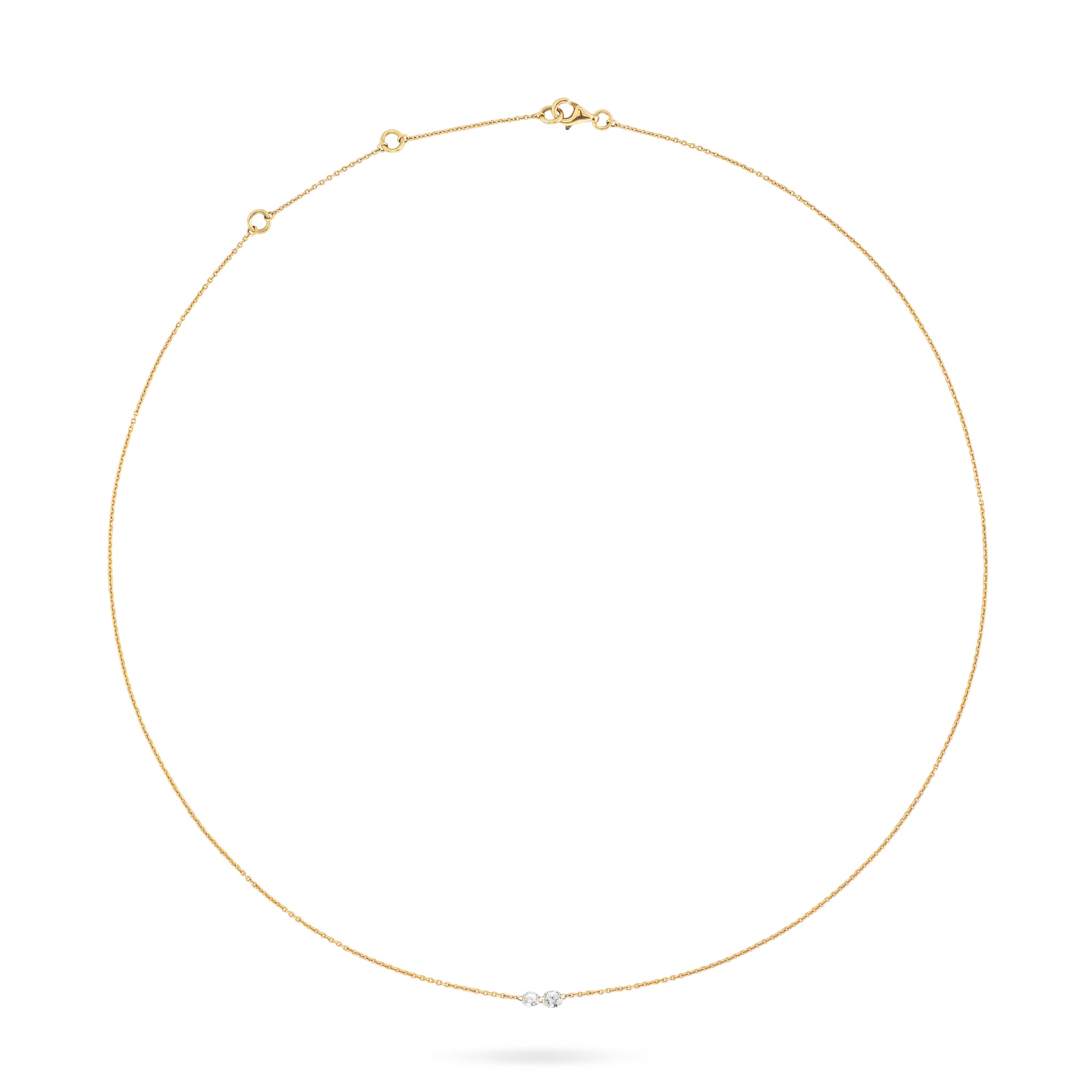 18 Karat Yellow Gold Aspen Air Two Diamond Necklace