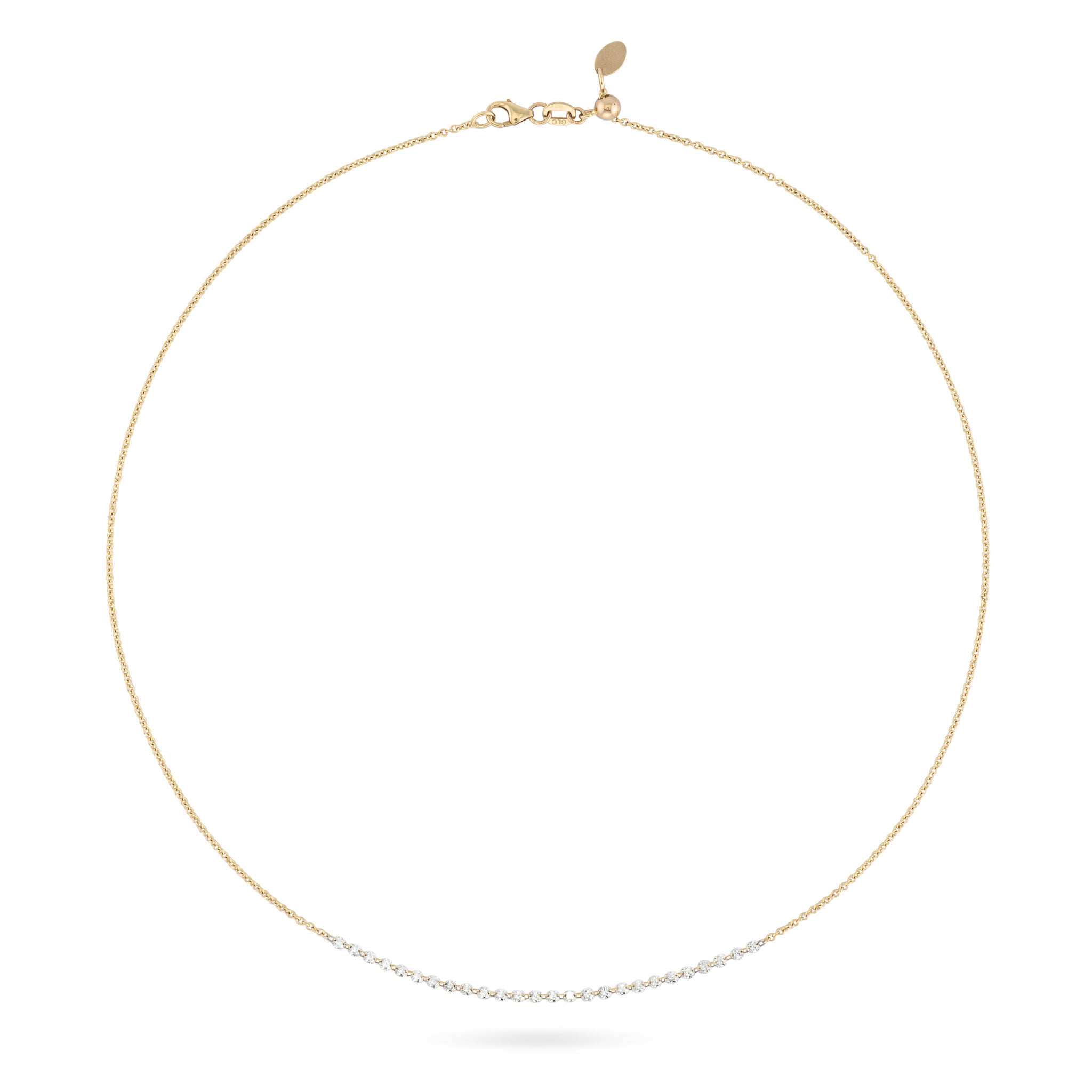18 Karat Yellow Gold Aspen Air 2.50" Diamond Necklace