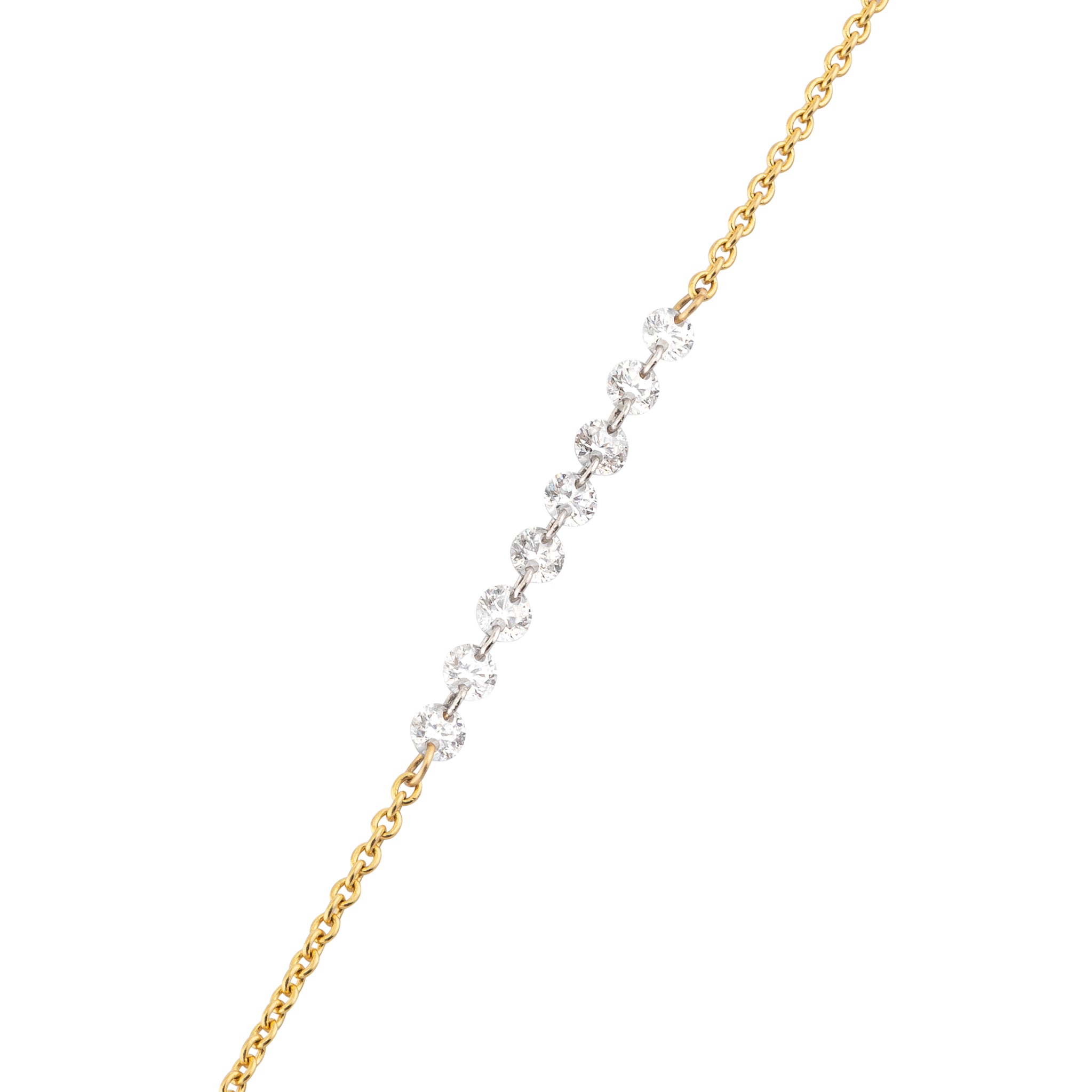 18 Karat Yellow Gold Aspen Air Eight Diamond Necklace