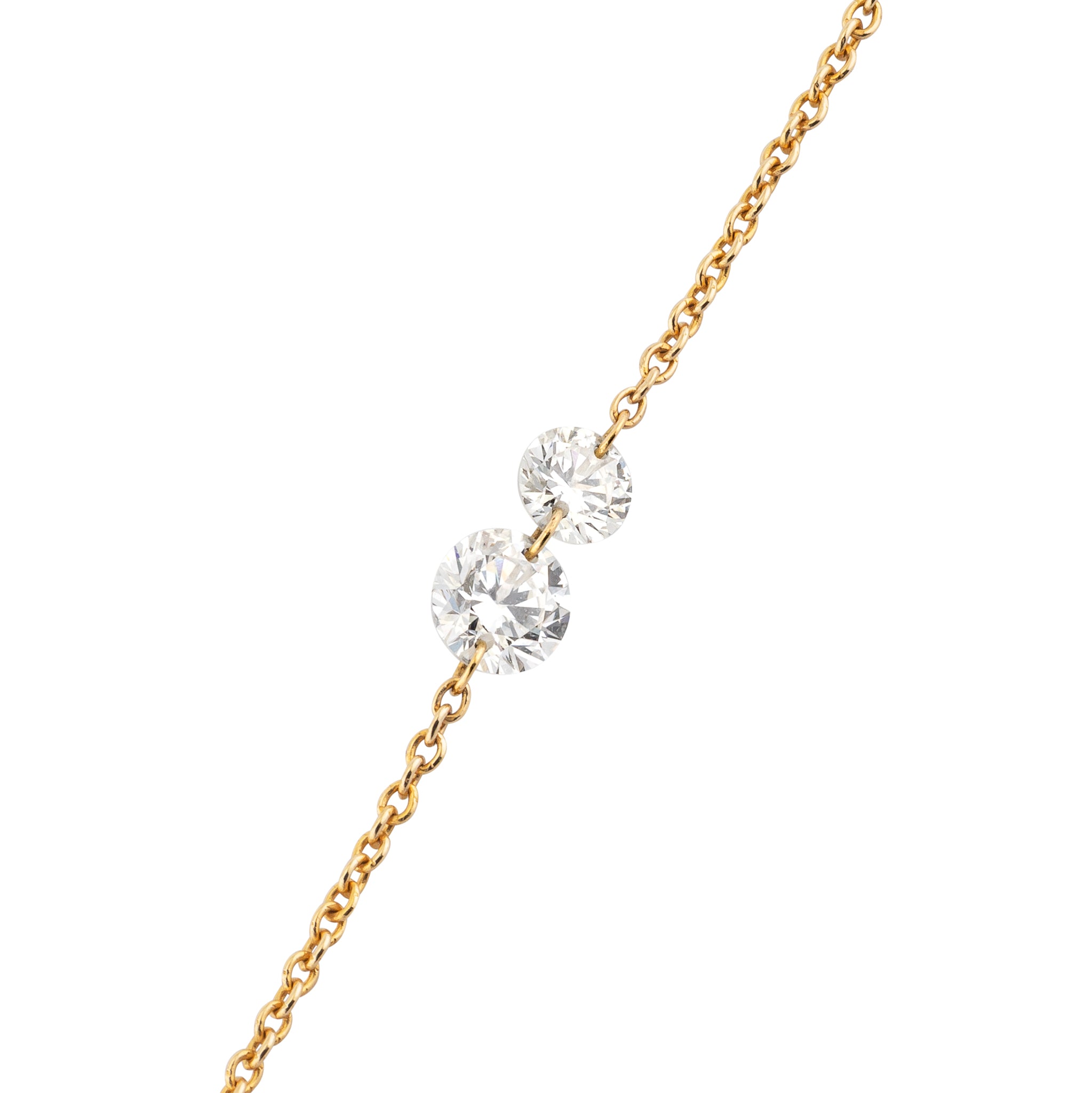 14 Karat Yellow Gold Aspen Air Two Diamond Necklace