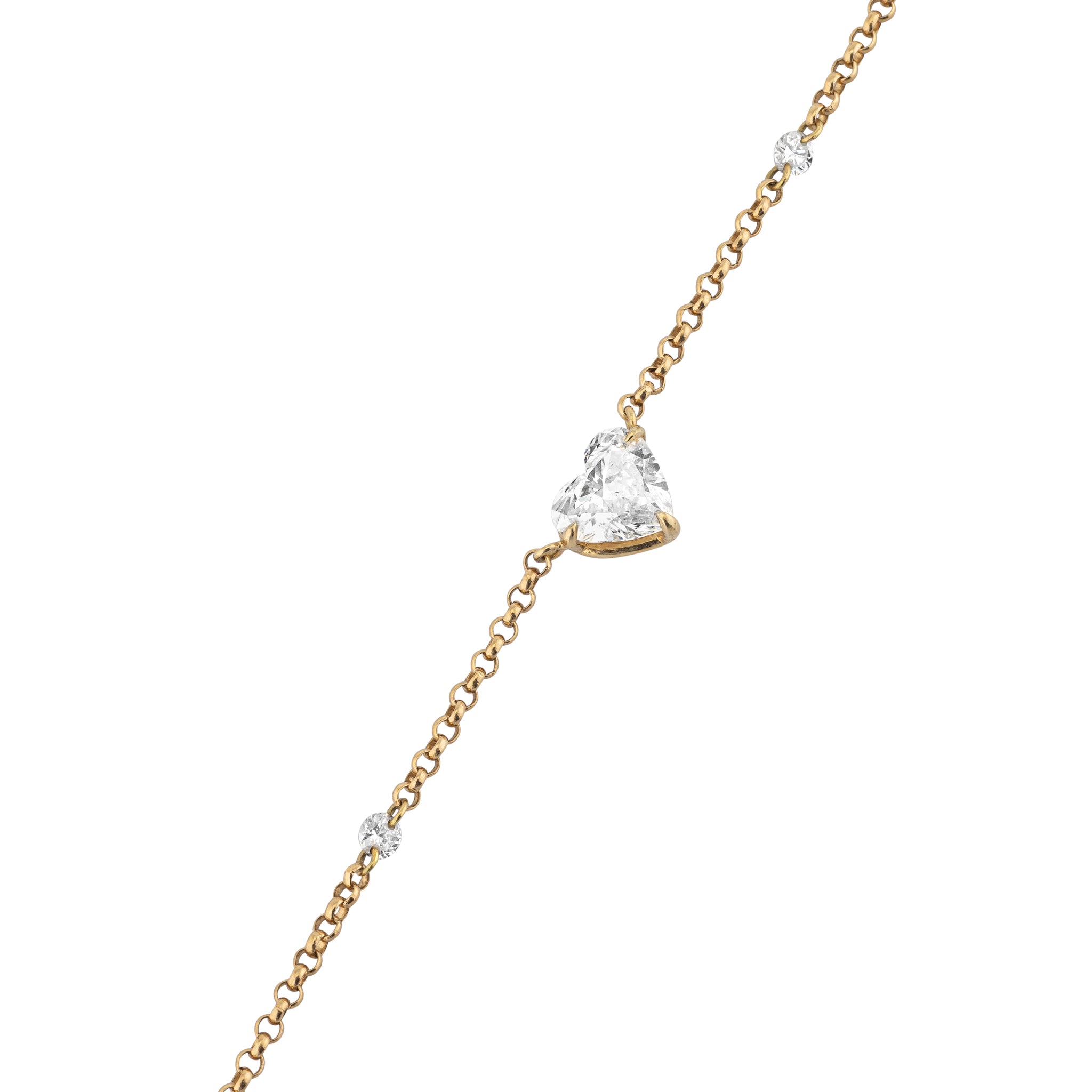 18 Karat Yellow Gold Aspen Air Diamond Heart Necklace