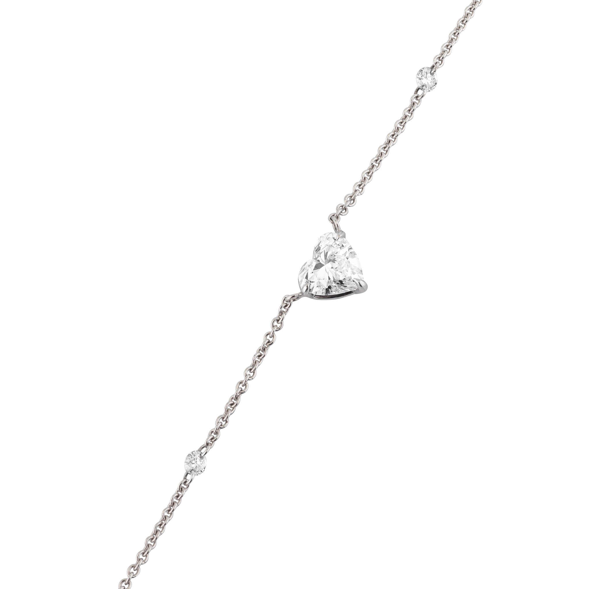 18 Karat White Gold Aspen Air Diamond Heart Necklace