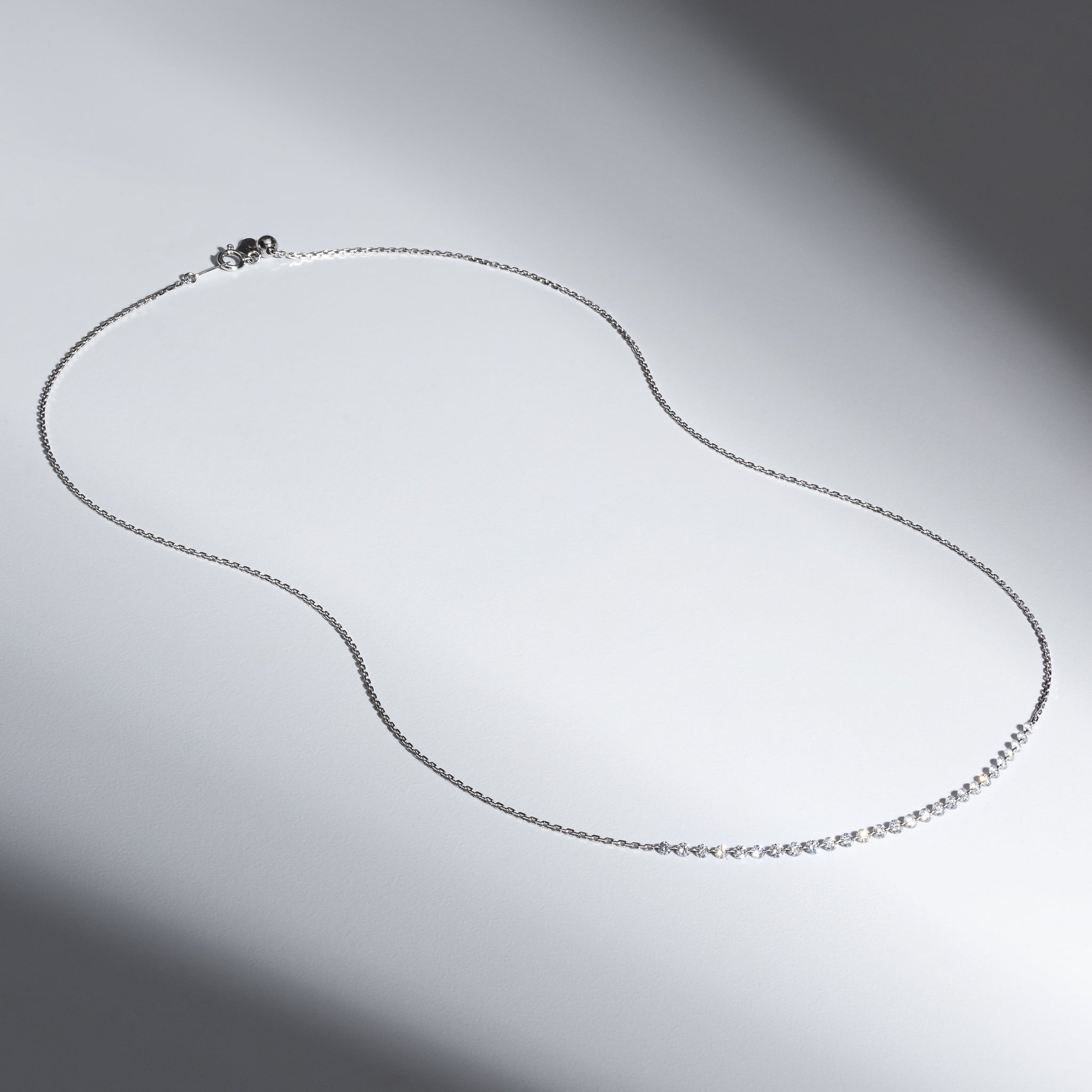 18 Karat White Gold Aspen Air 3.00" Diamond Necklace