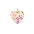 Load image into Gallery viewer, Yellow Gold Pink Sapphire Puffy Heart Pendant
