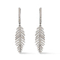 Load image into Gallery viewer, Black Rhodium and Diamond Pave Feather Earrings
